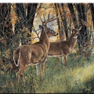 Deer Scene Cutting Board 16" wide x 12" tall Tempered Glass Cutting Board 786-F